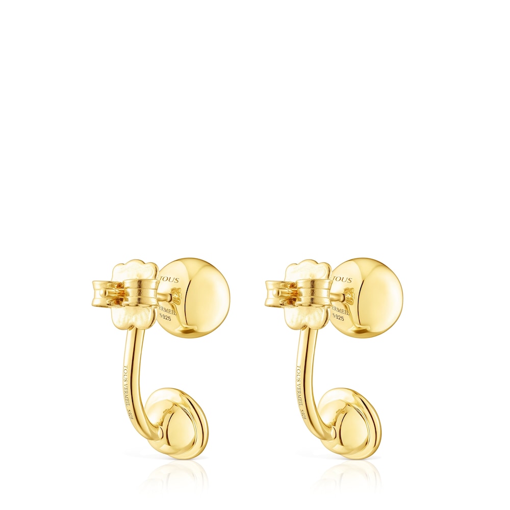 Pendientes con baño de oro 18 kt sobre plata y gemas Plump Pendientes con baño de oro 18 kt sobre plata y gemas Plump