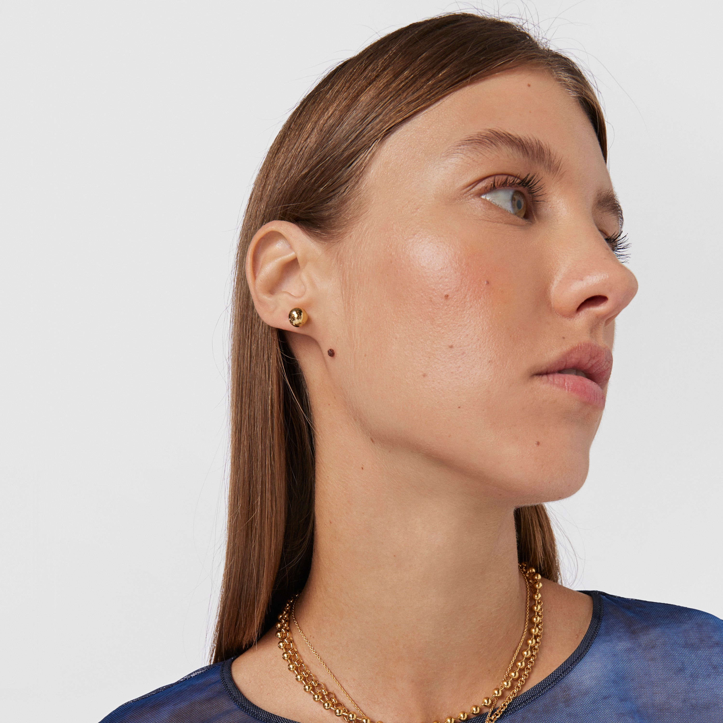 Silver vermeil Plump Earrings with gemstones