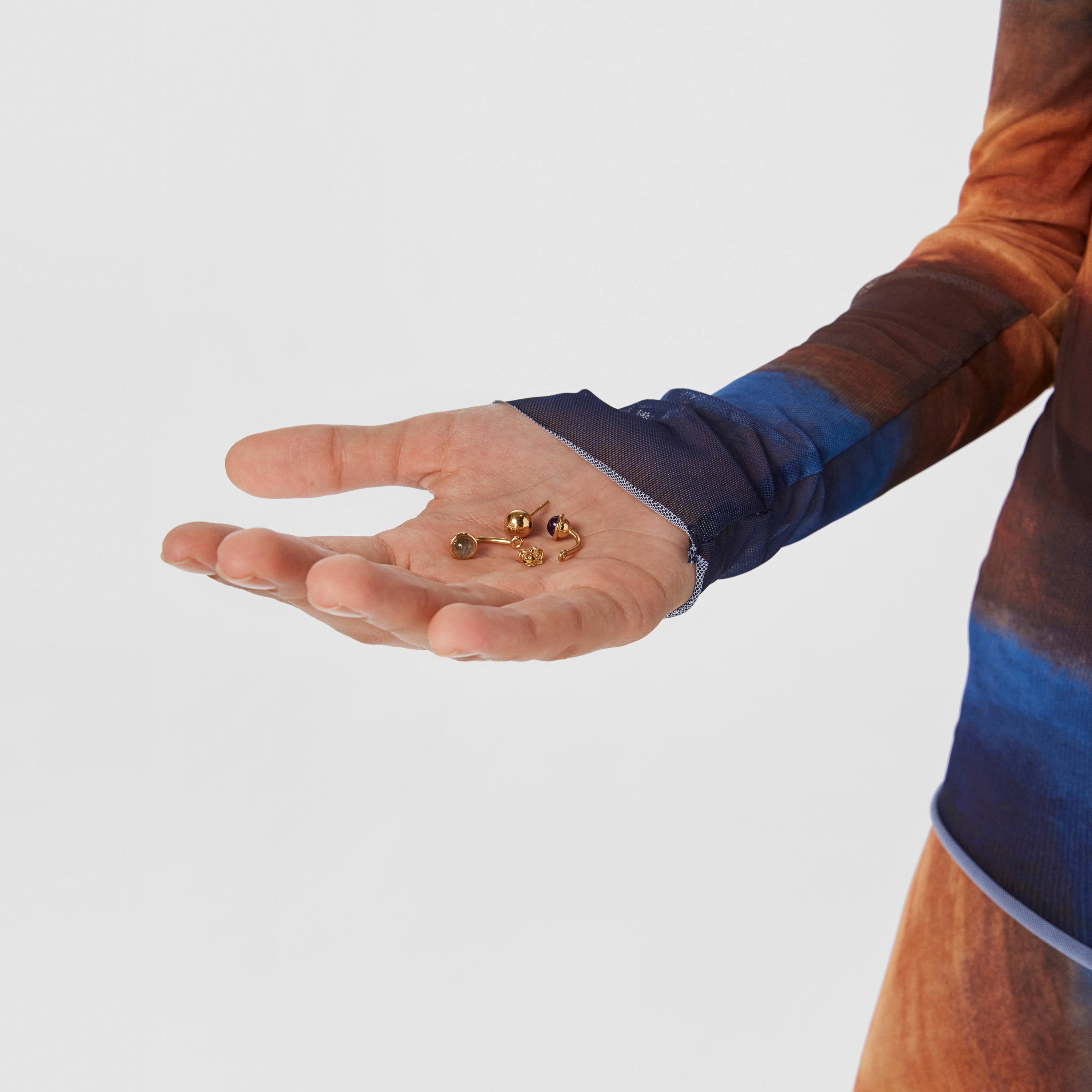 Silver vermeil Plump Earrings with gemstones