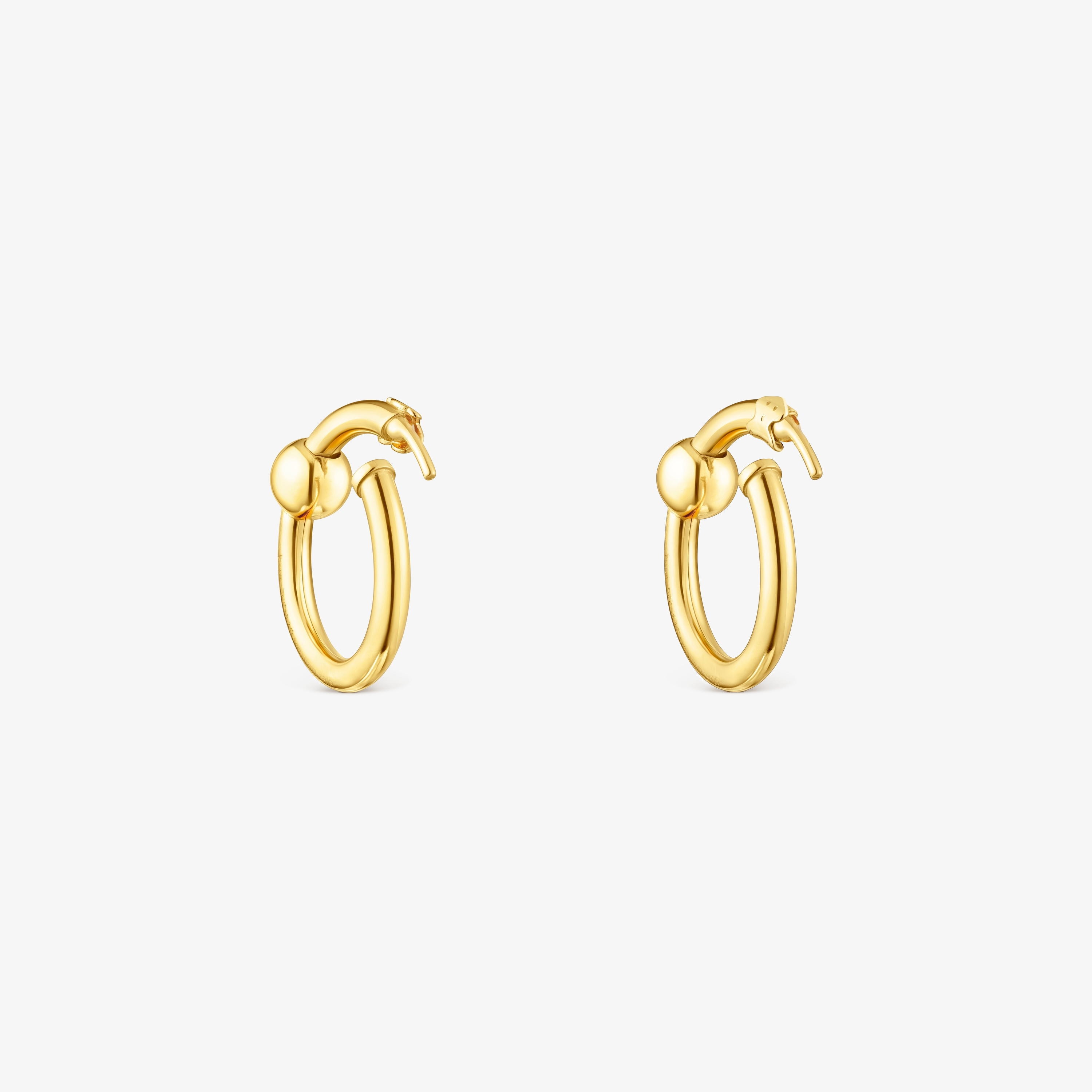 Silver vermeil Plump Double circle earrings
