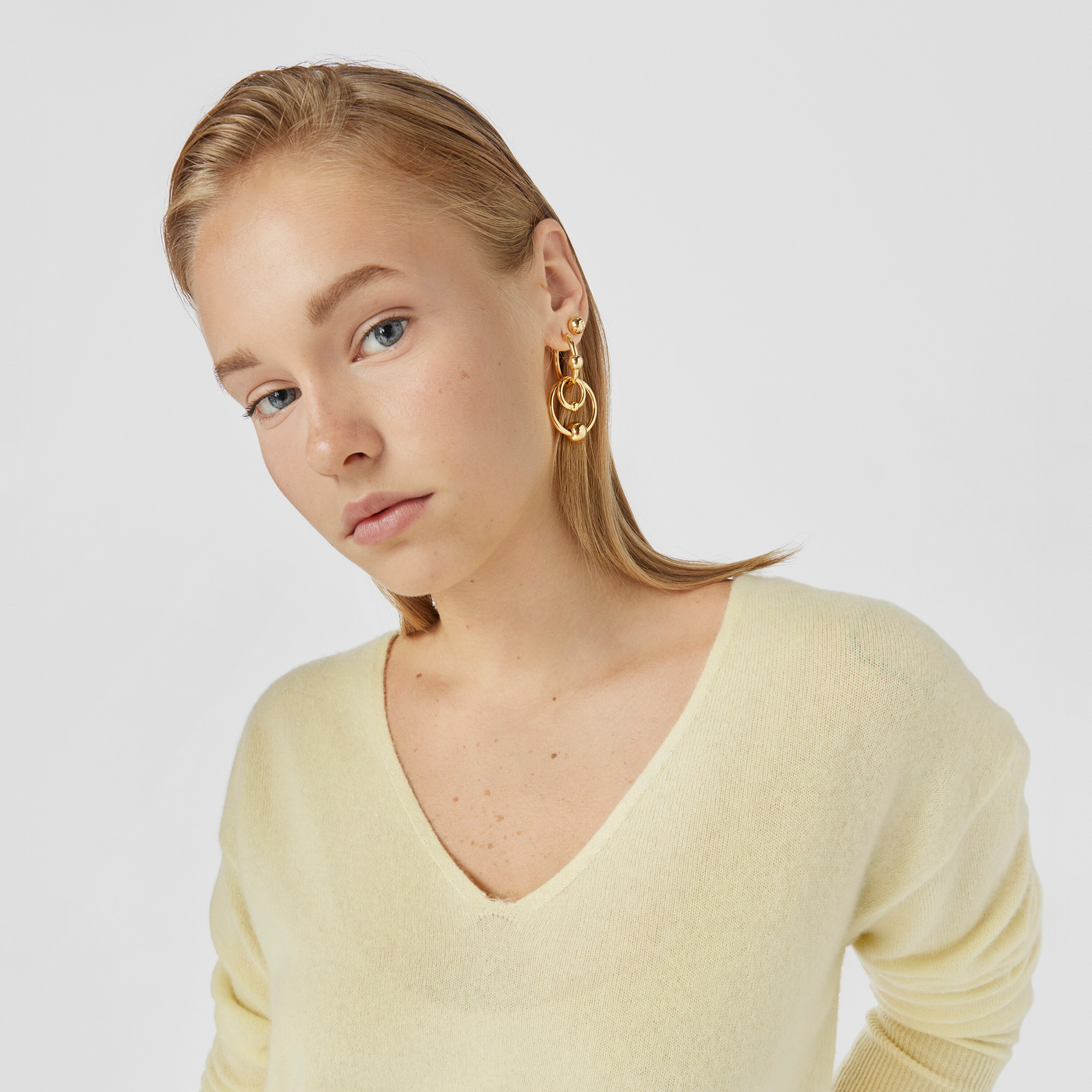 Silver vermeil Plump Double circle earrings
