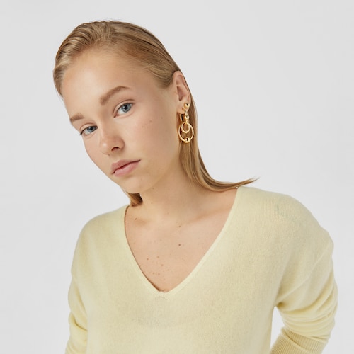 Silver vermeil Plump Double circle earrings
