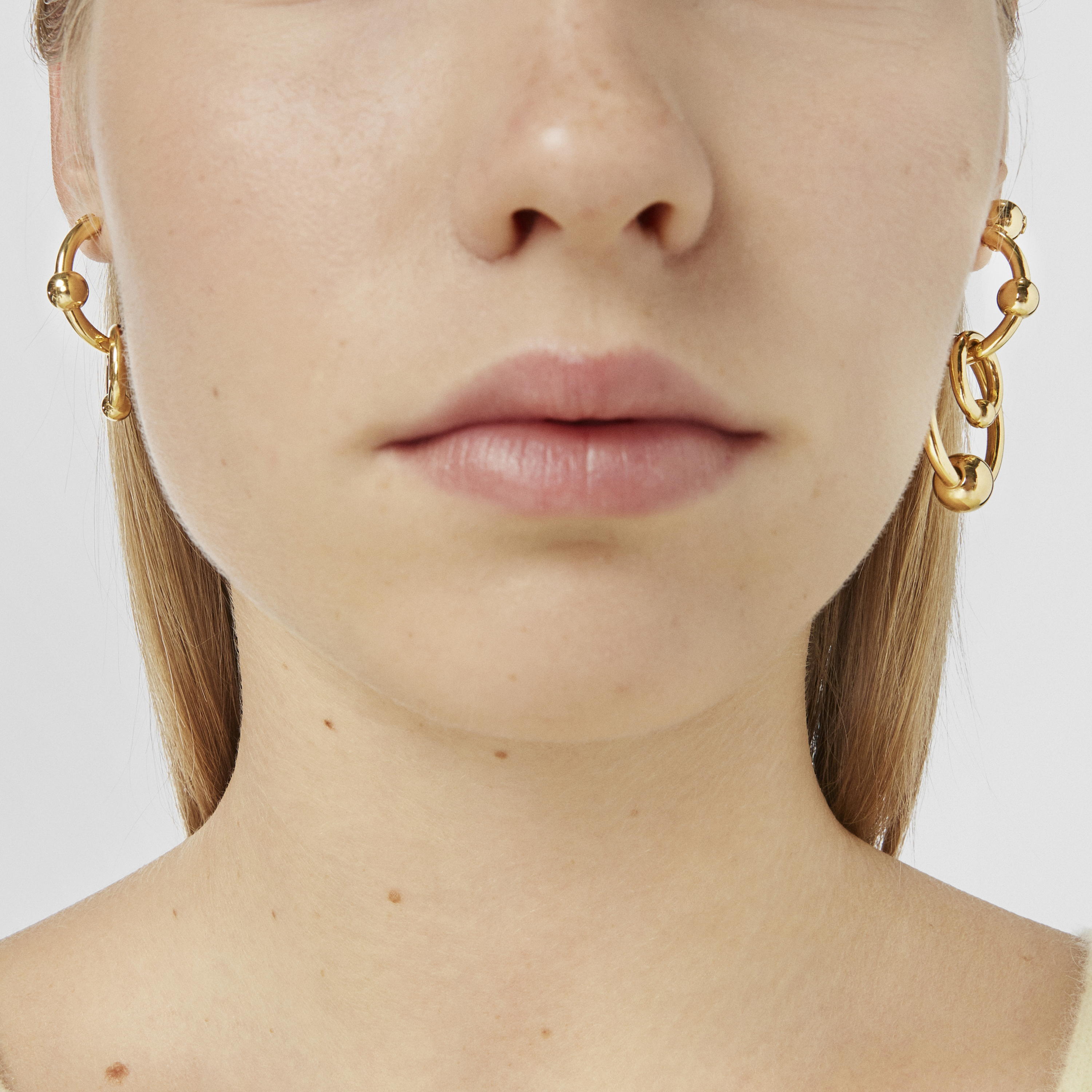 Silver vermeil Plump Double circle earrings