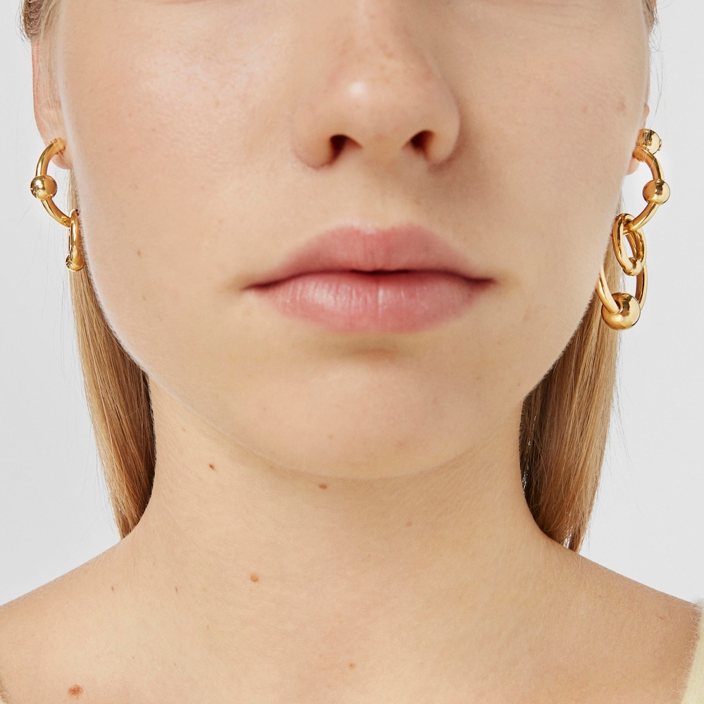 Kreisrunde Doppel-Ohrringe Plump aus Vermeil-Silber