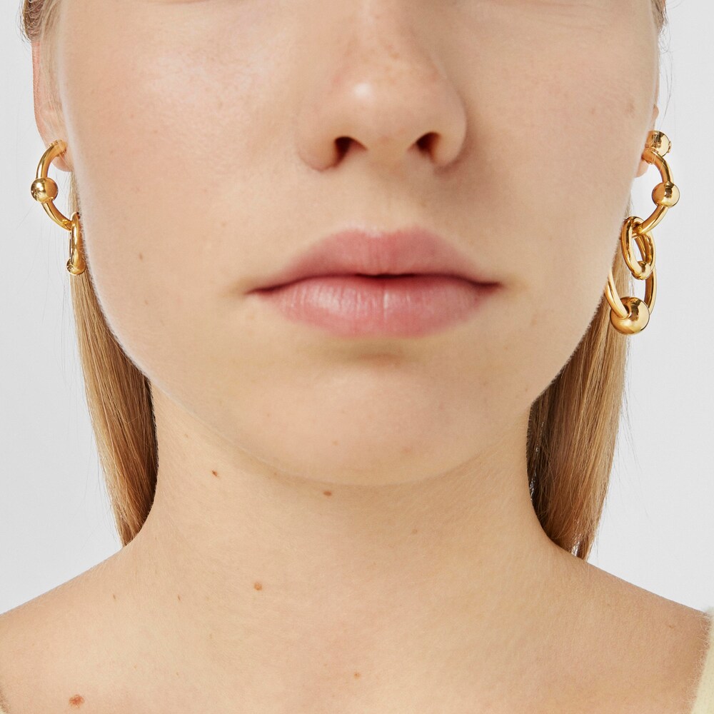 Silver vermeil Plump Double circle earrings
