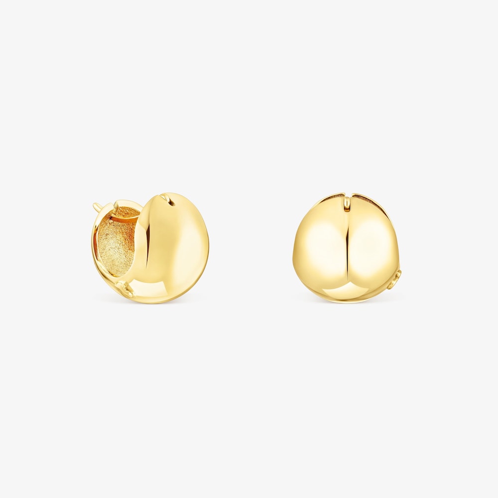 Pendientes con ba&ntilde;o de oro 18 kt sobre plata bola Plump