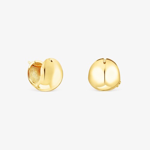 Pendientes con ba&ntilde;o de oro 18 kt sobre plata bola Plump