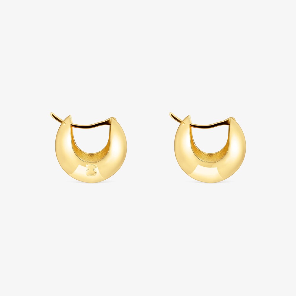 Pendientes con ba&ntilde;o de oro 18 kt sobre plata bola Plump
