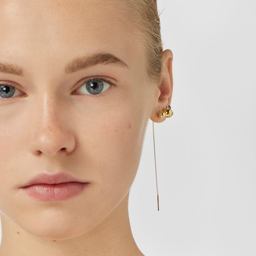 Long silver vermeil Plump Ball 1-2 earring