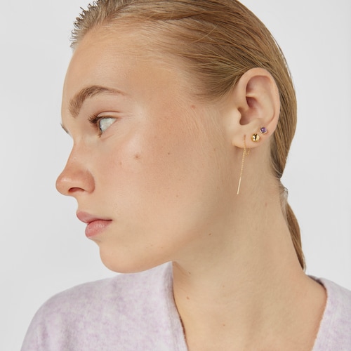 Long silver vermeil Plump Ball 1-2 earring