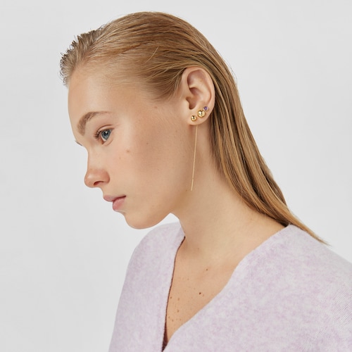 Long silver vermeil Plump Ball 1-2 earring