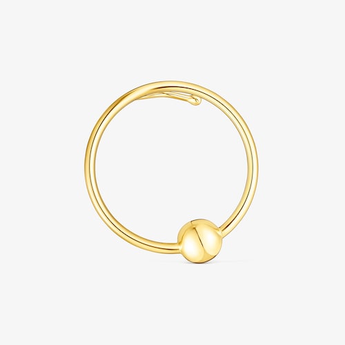 Earcuff con ba&ntilde;o de oro 18 kt sobre plata c&iacute;rculo Plump