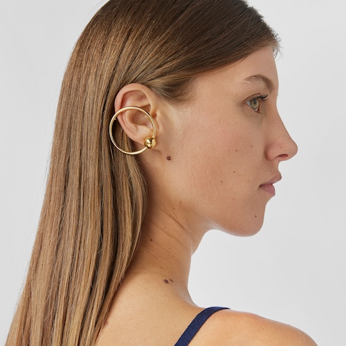 Earcuff con baño de oro 18 kt sobre plata círculo Plump