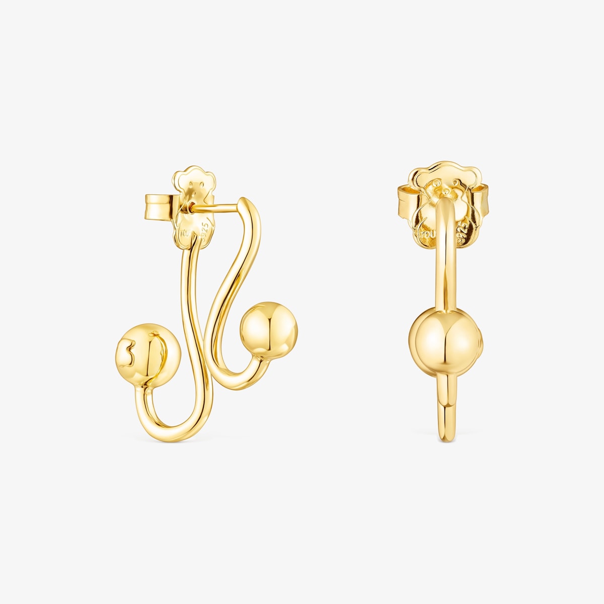 Tous - Pendientes Con Baño De Oro 18 Kt Sobre Plata Plump - Dorado