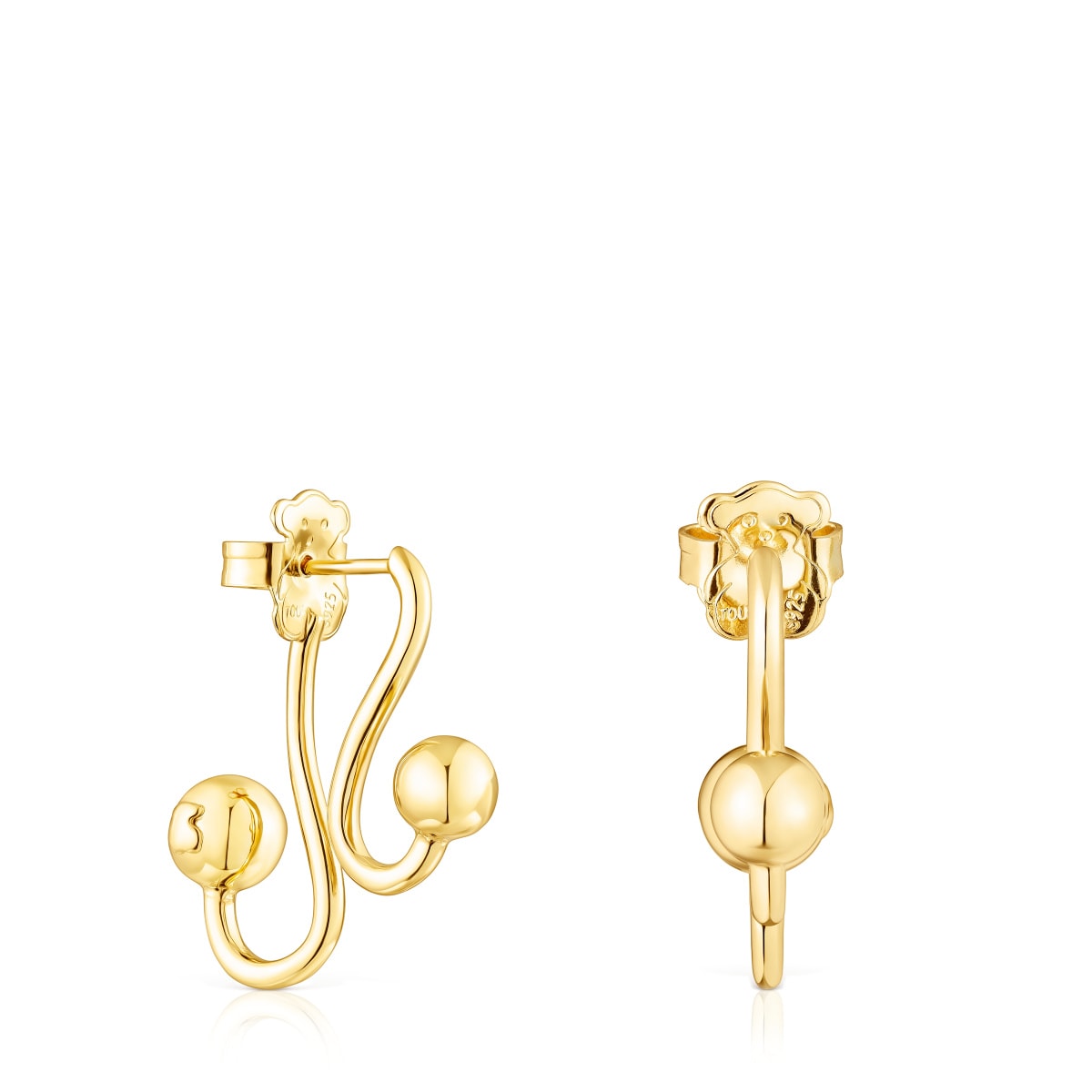 Tous - Pendientes Con Baño De Oro 18 Kt Sobre Plata Plump - Dorado