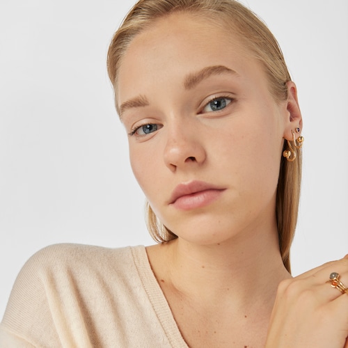 Pendientes con baño de oro 18 kt sobre plata Plump