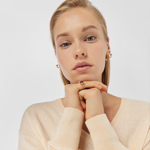 Pendientes con baño de oro 18 kt sobre plata Plump