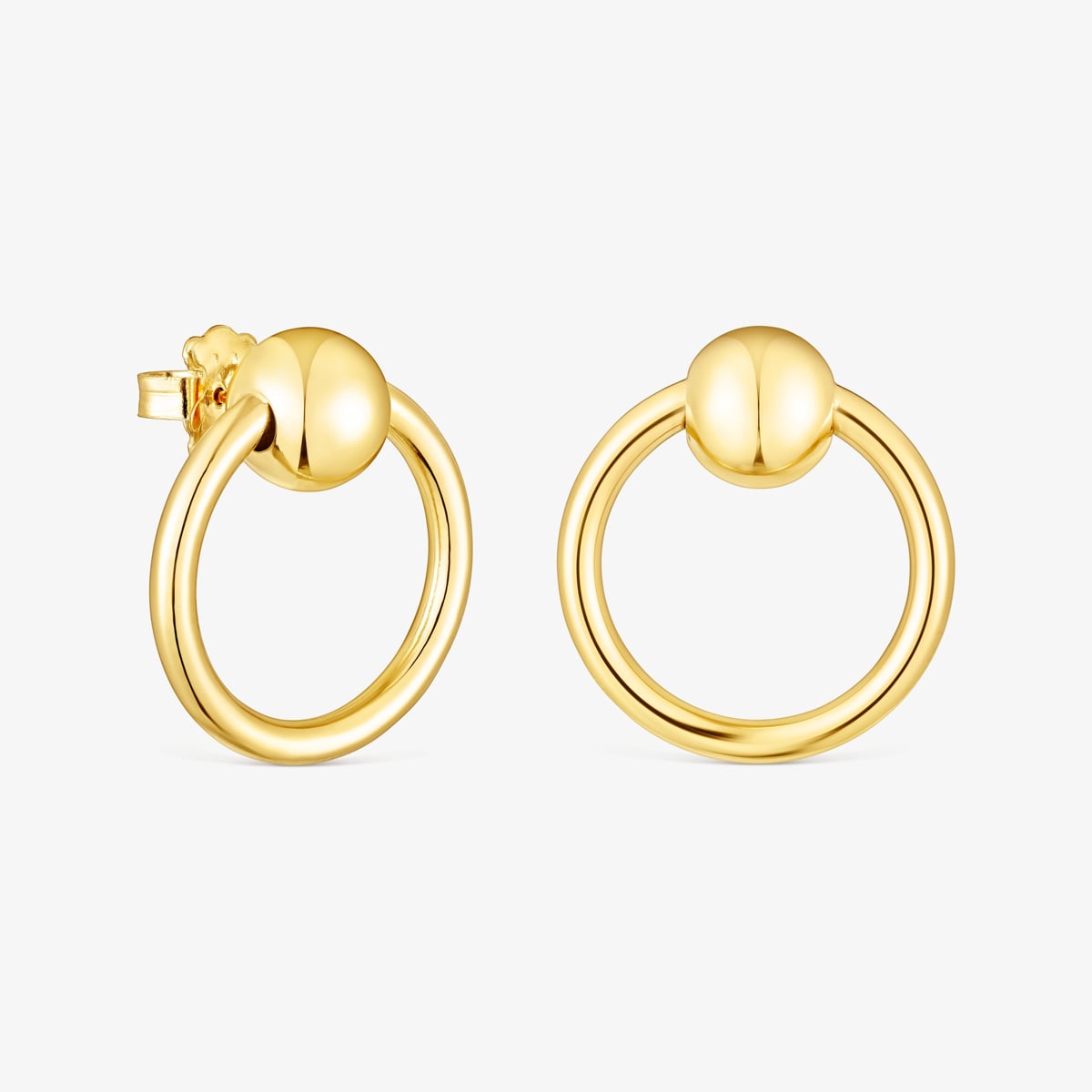 Tous - Pendientes Con Baño De Oro 18 Kt Sobre Plata Círculo Plump - Dorado