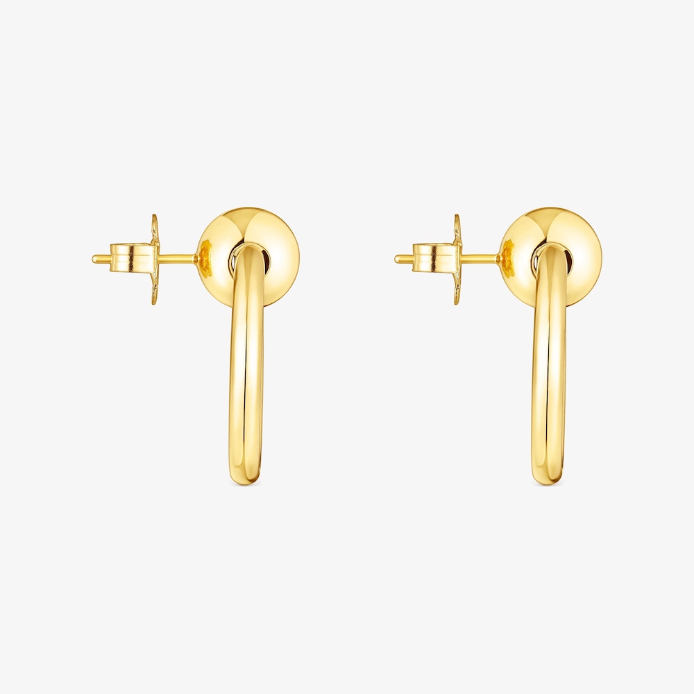 Aretes con ba&ntilde;o de oro 18 kt sobre plata c&iacute;rculo Plump