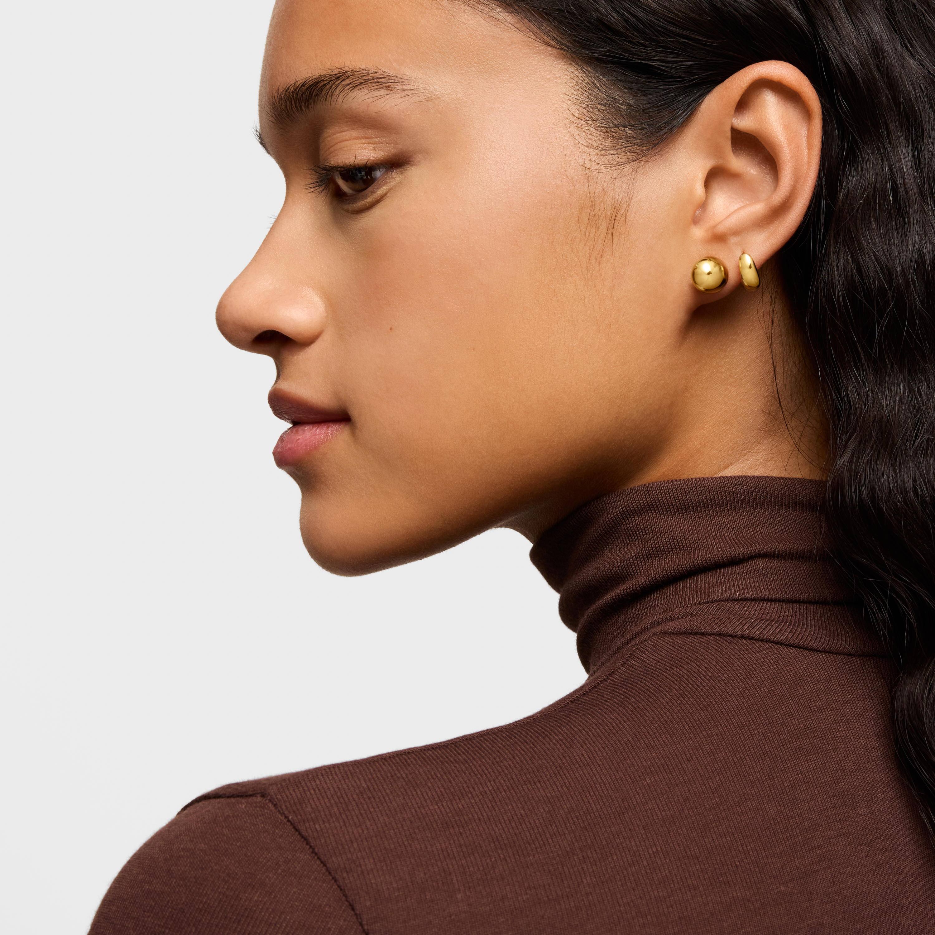 Set of silver vermeil Plump Ball earrings