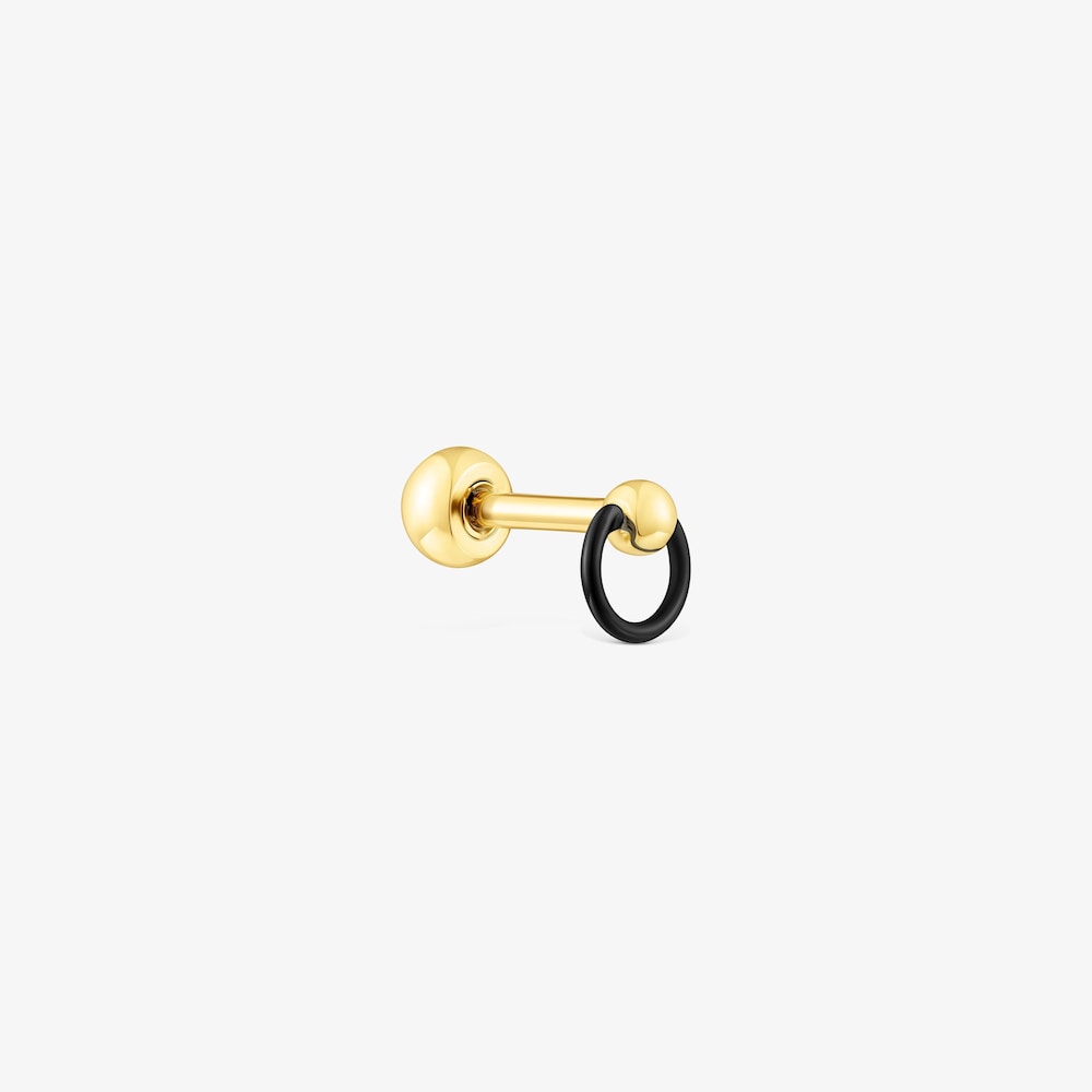 Black-&nbsp;and&nbsp;gold-colored IP&nbsp;steel Plump Piercing