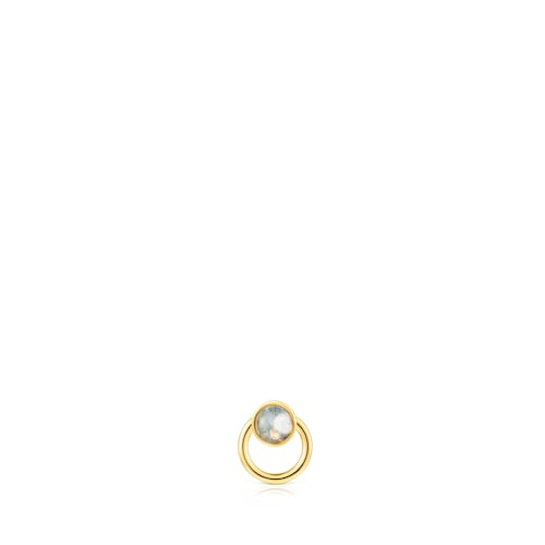 Gold-colored IP steel and labradorite Plump Piercing