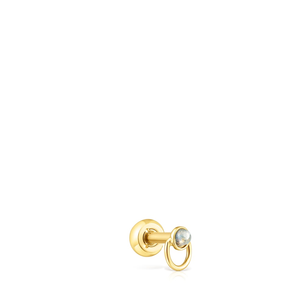 Piercing de acero IP dorado y labradorita Plump image number 1
