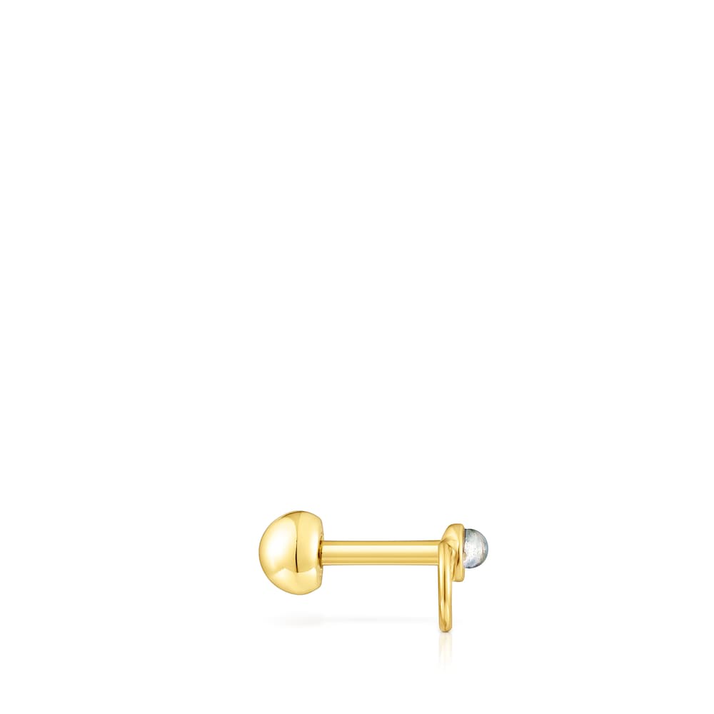 Piercing de acero IP dorado y labradorita Plump image number 2