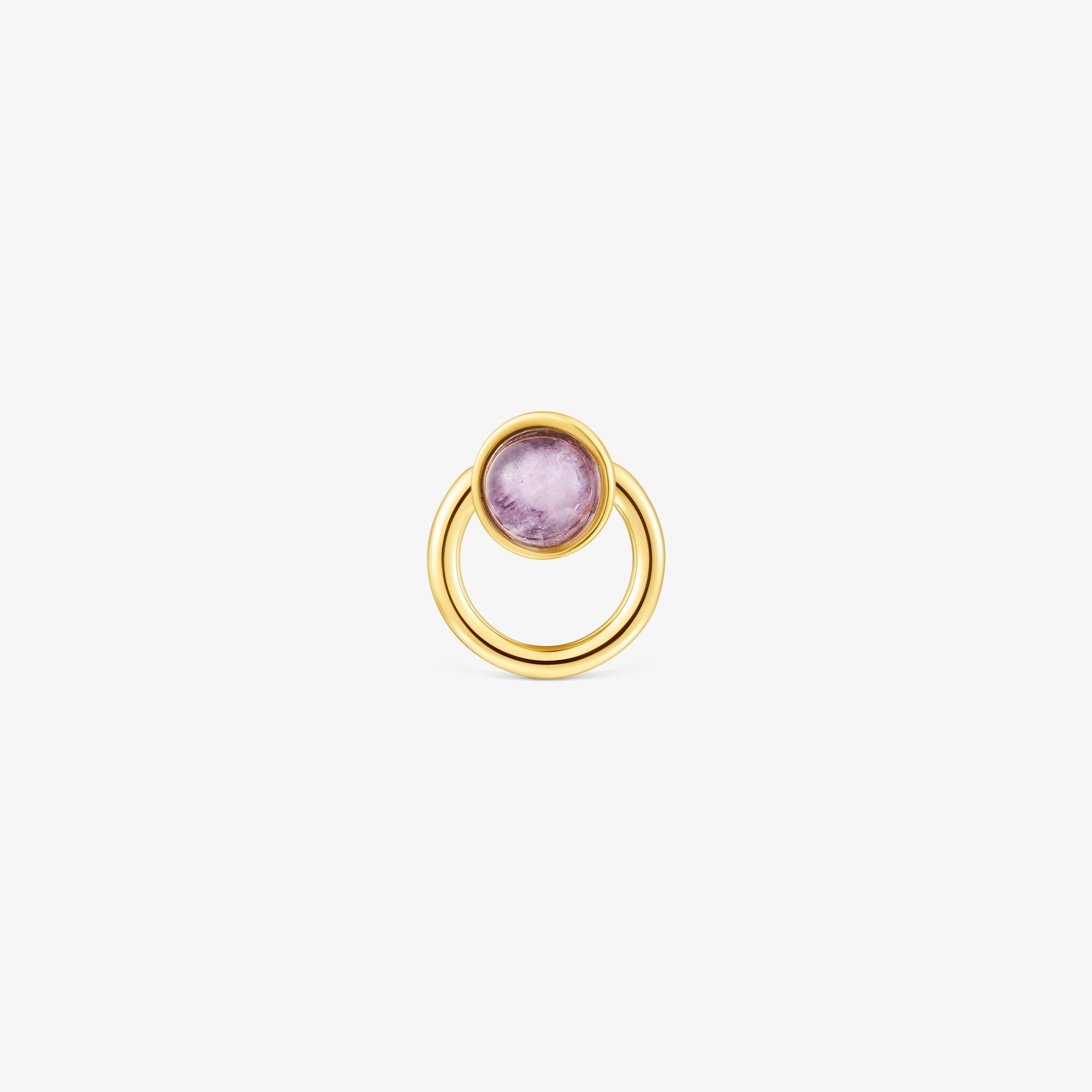 Gold-colored IP steel and amethyst Plump Piercing
