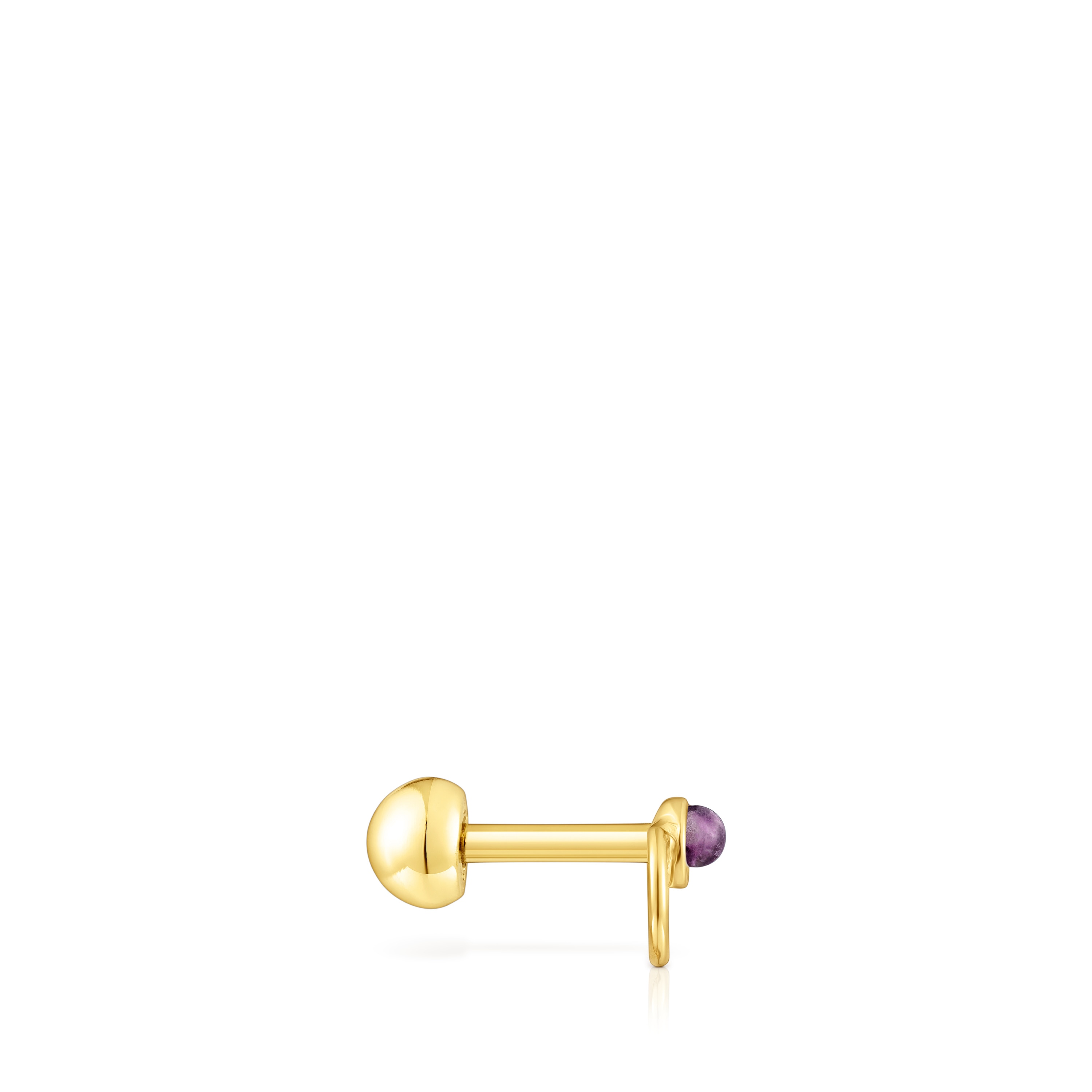 Gold-colored IP steel and amethyst Plump Piercing