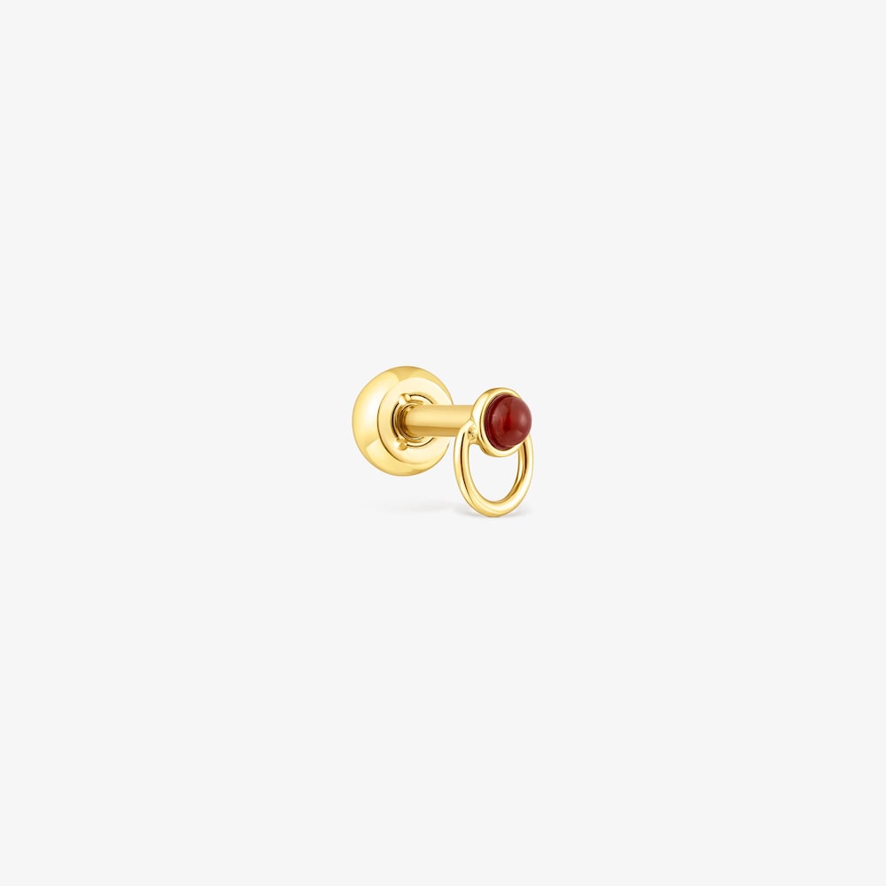 Gold-colored IP&nbsp;steel and carnelian Plump Piercing