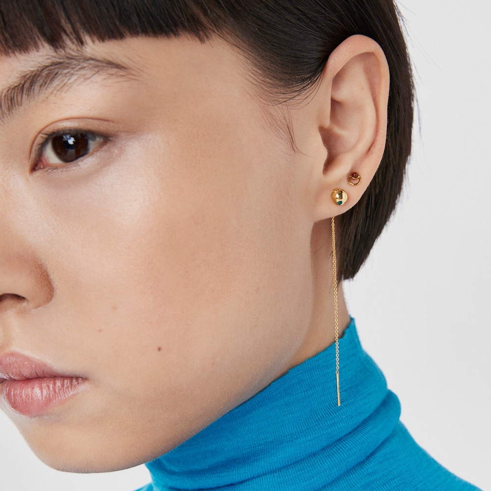 Gold-colored IP&nbsp;steel and carnelian Plump Piercing