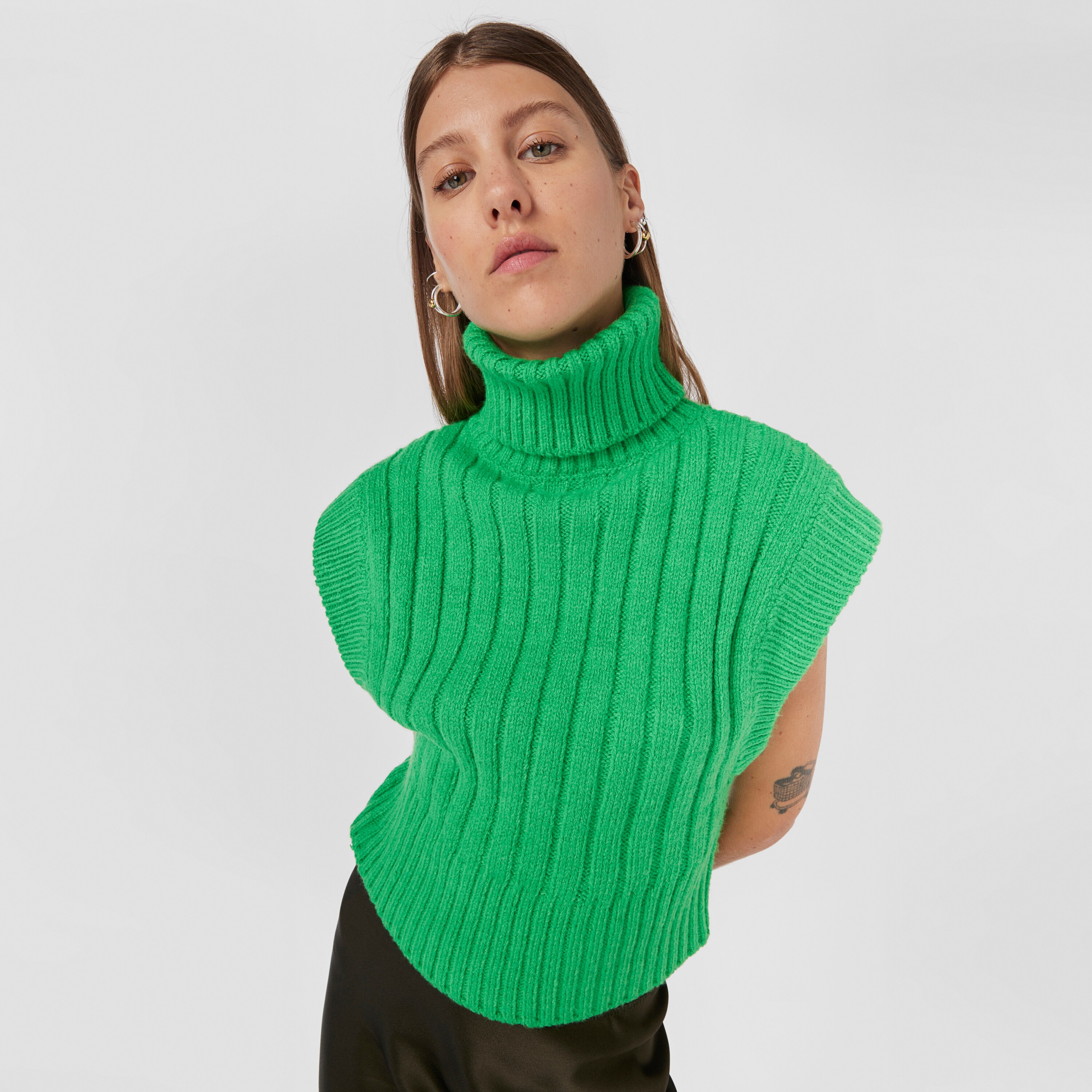 Silver and silver vermeil Plump Double hoop earrings