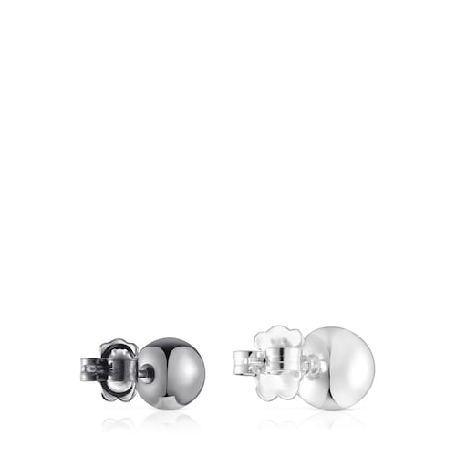 Silver and dark silver Plump Earrings