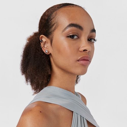 Silver and dark silver Plump Earrings