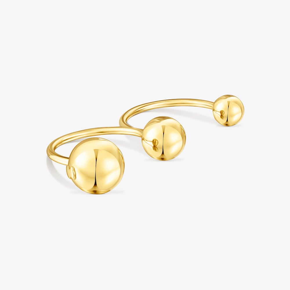 Silver vermeil Plump Double open ring
