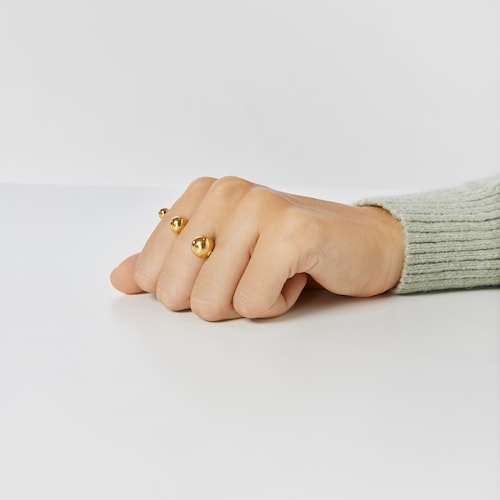 Silver vermeil Plump Double open ring