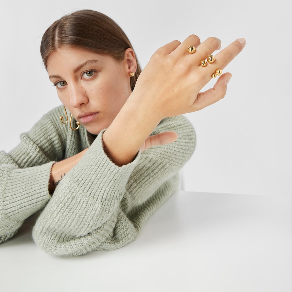 Silver vermeil Plump Double open ring