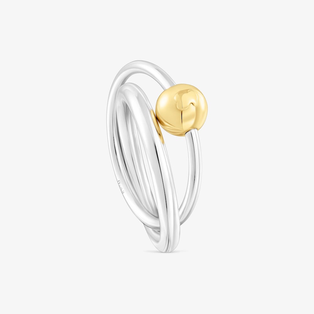 Anillo doble de plata y plata vermeil Plump