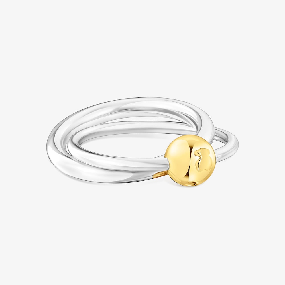 Anillo doble de plata y plata vermeil Plump