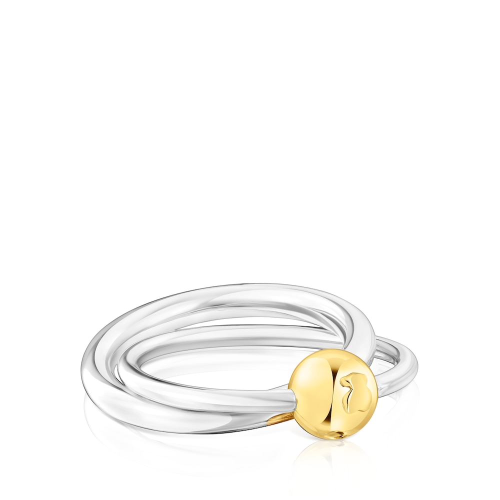 Silver and silver vermeil Plump Double ring