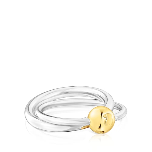 Silver and silver vermeil Plump Double ring