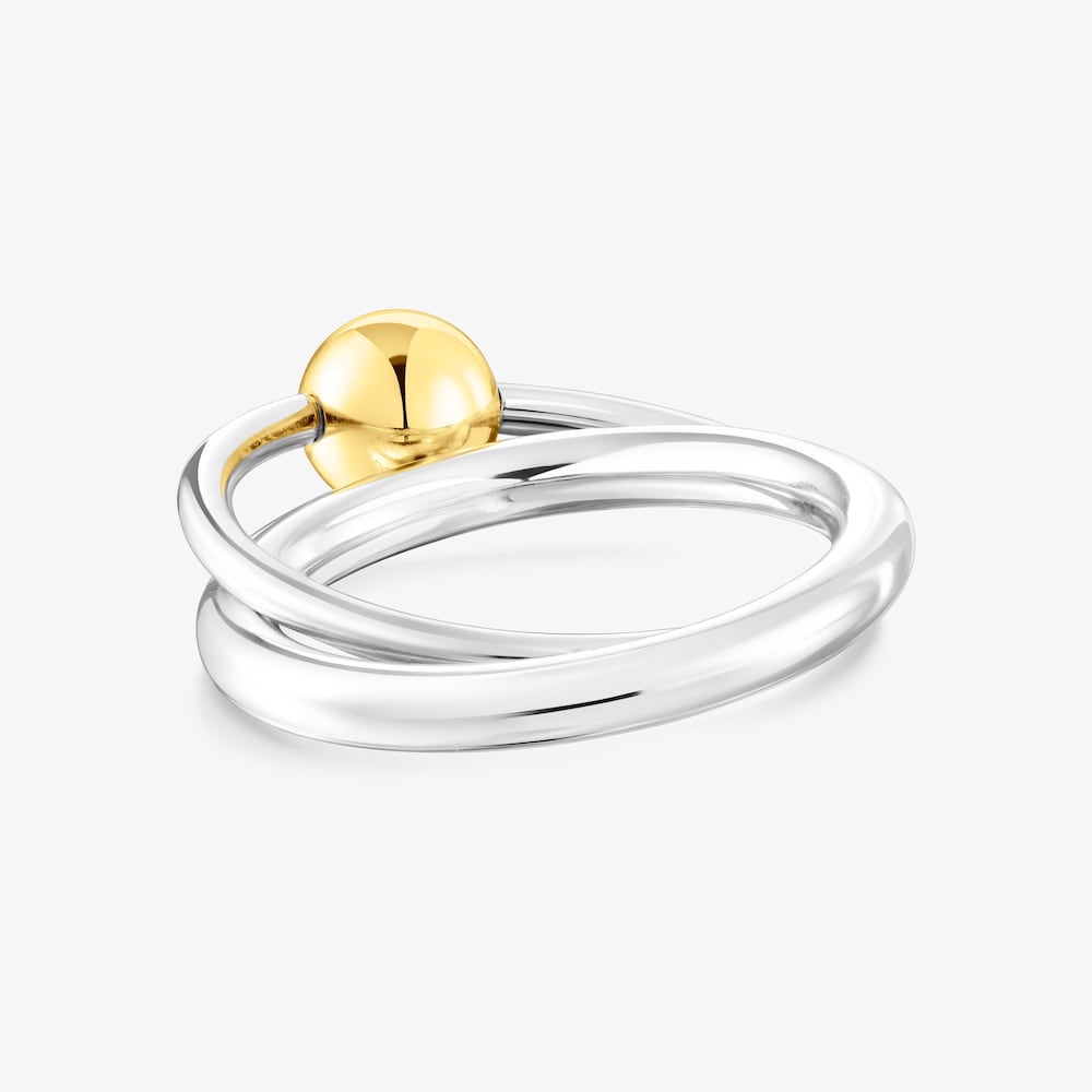 Anillo doble de plata y plata vermeil Plump