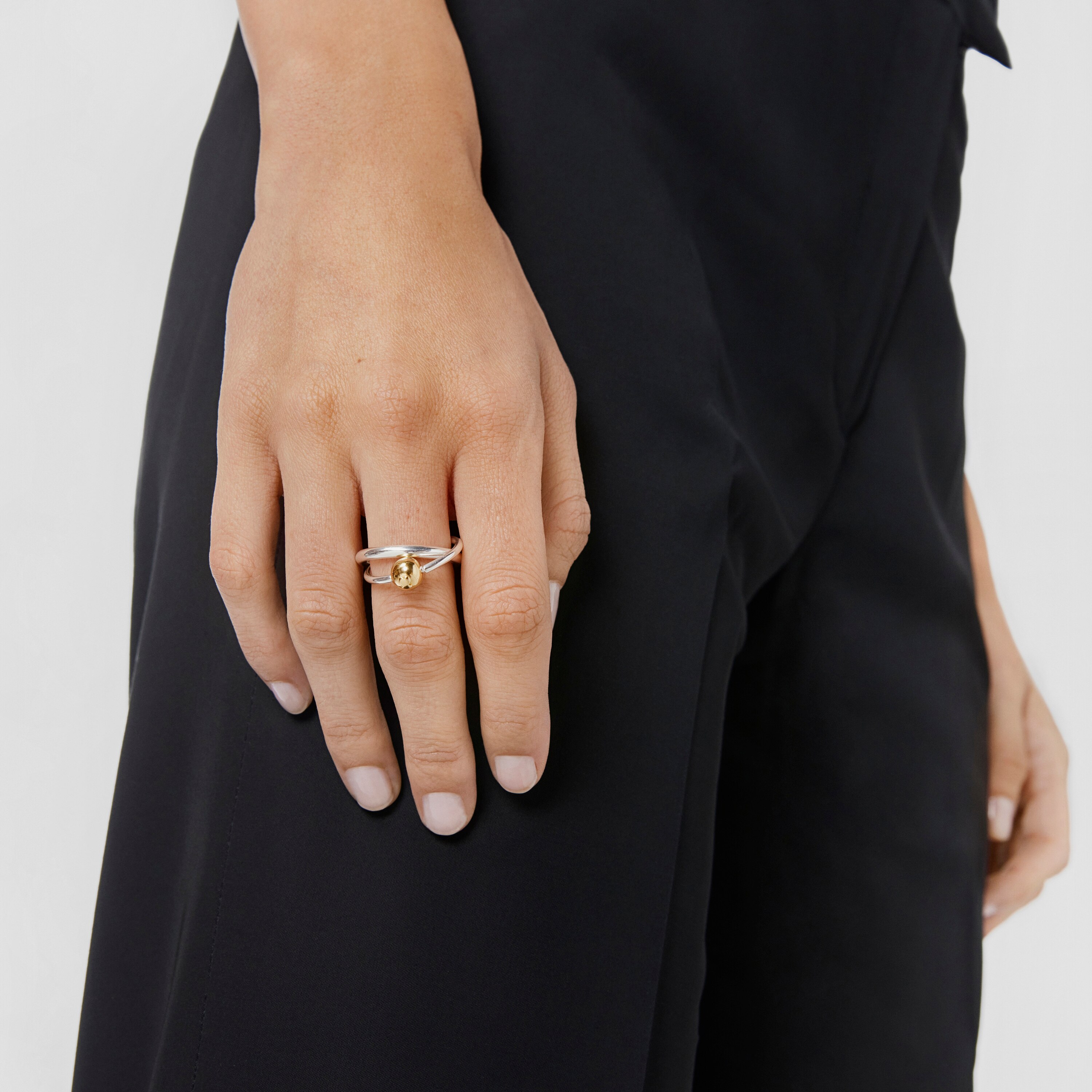 silver and vermeil Plump Double ring