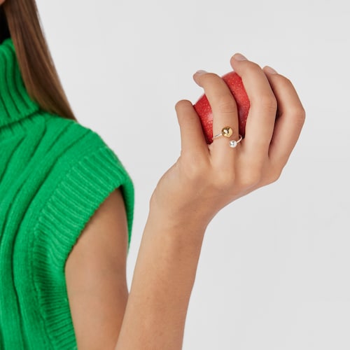 Silver and silver vermeil Plump Open ring
