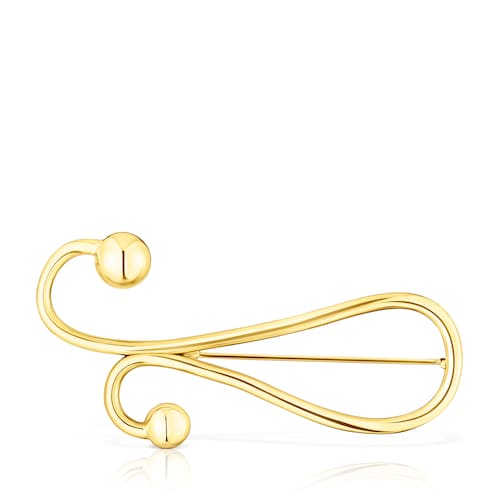 Broche con ba&ntilde;o de oro 18 kt sobre plata Plump