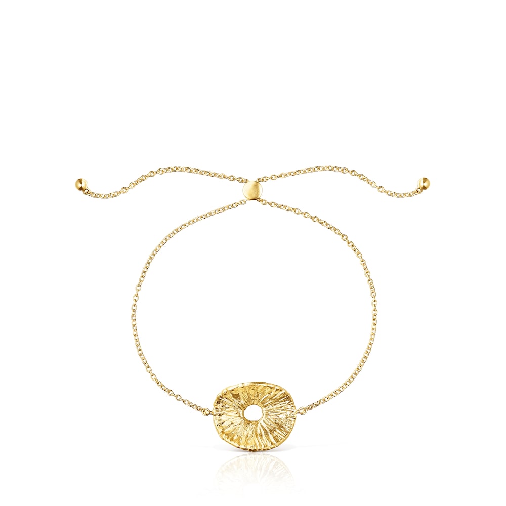 Pulsera con baño de oro 18 kt sobre plata Wicker image number 1