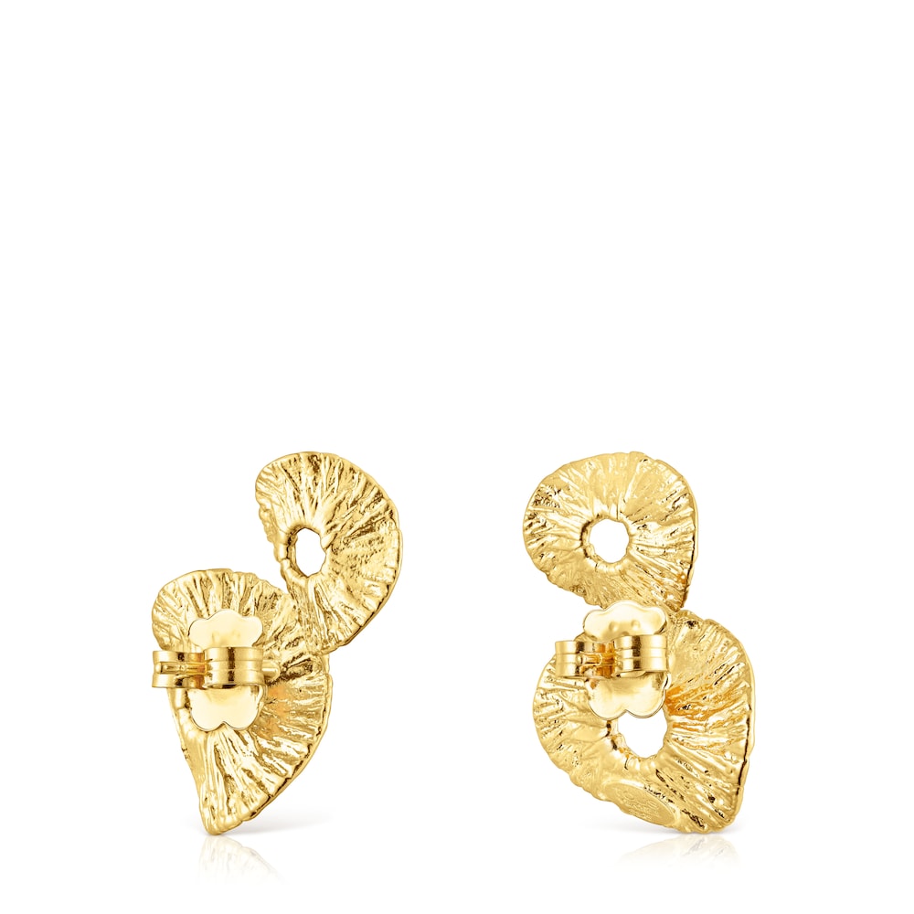 Pendientes con baño de oro 18 kt sobre plata y dos motivos Wicker image number 2