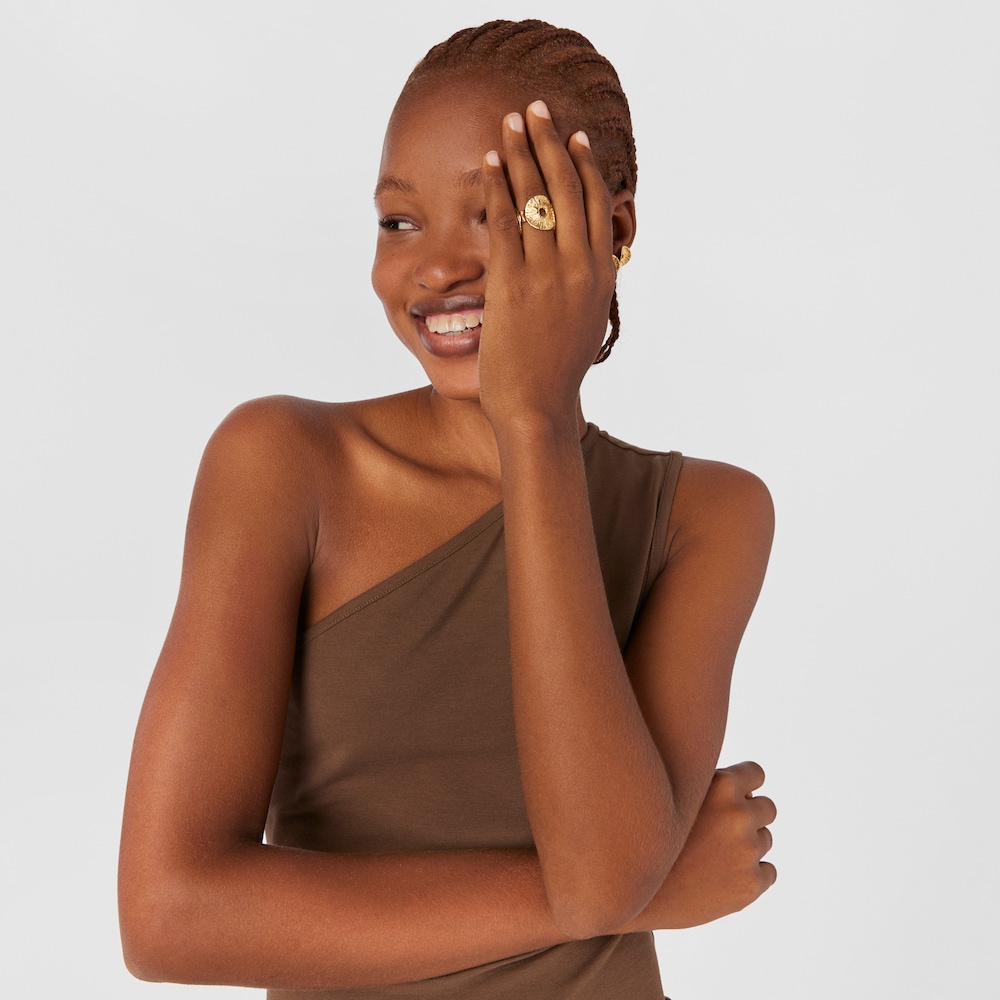 Silver vermeil Wicker Ring