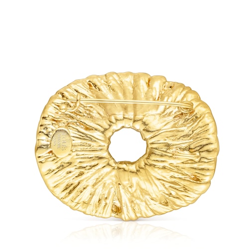 Silver vermeil Wicker Brooch